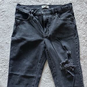 Madewell Black Distressed High-Rise Jeans
